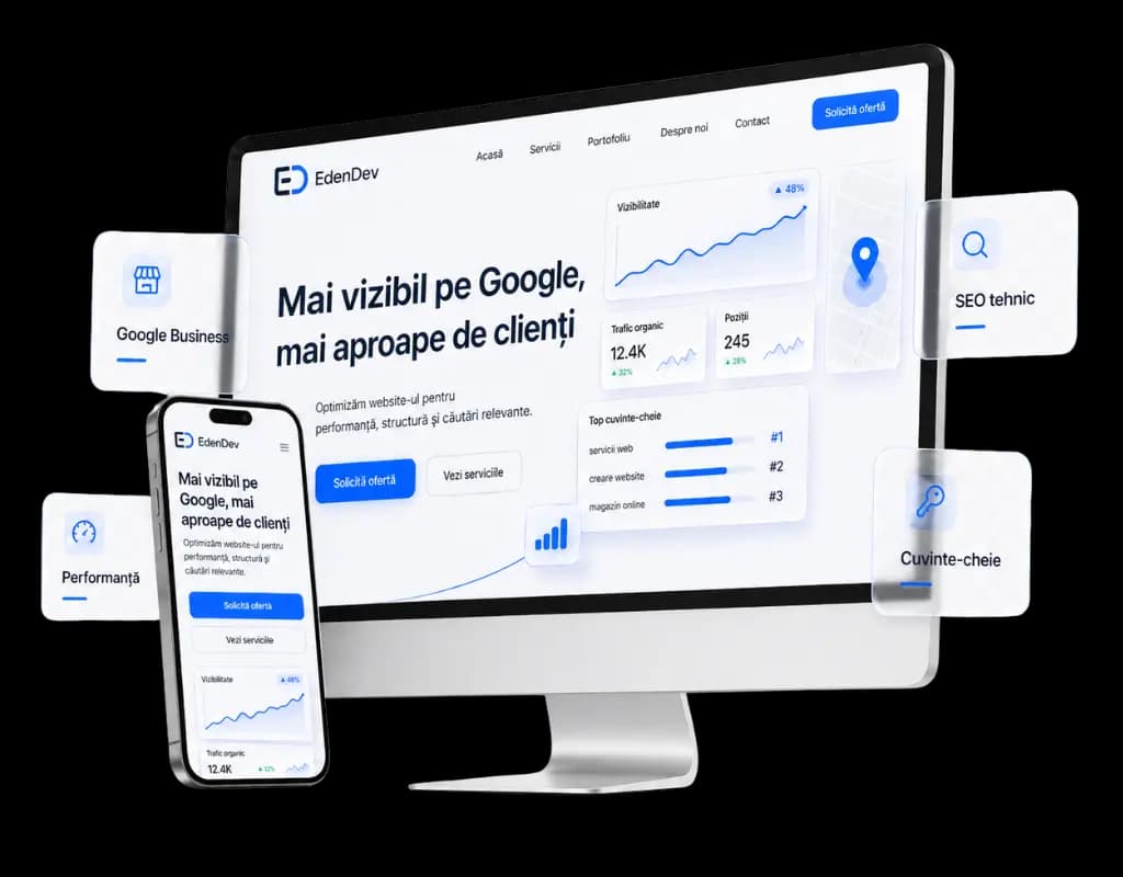 Dashboard SEO pentru vizibilitate pe Google